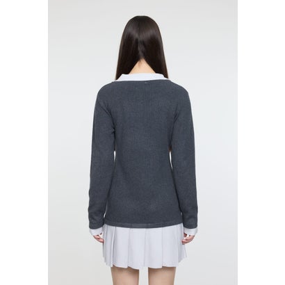 LAYERED KNIT ミニドレス C.GRY｜詳細画像