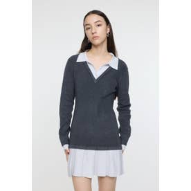LAYERED KNIT ミニドレス C.GRY