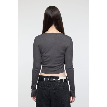 SCOOP NECK ロングスリーブ TEE GRY｜詳細画像