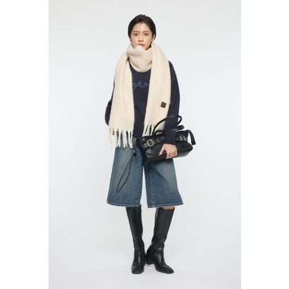FLUFFY KNIT スカーフ 柄RED5｜詳細画像