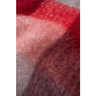 FLUFFY KNIT スカーフ 柄RED5｜詳細画像