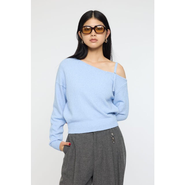 BUTTON STRAP ワンショルダートップス L/BLU1