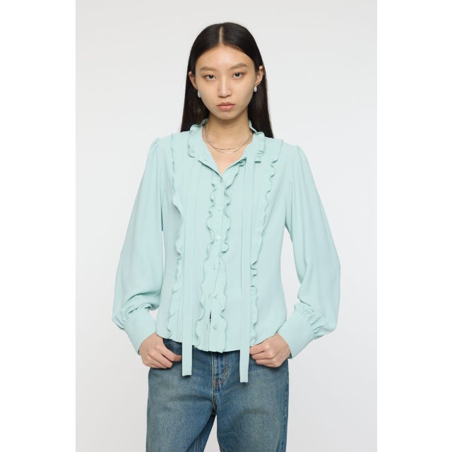 ASYMMETRY COLLAR KNIT ドレス MINT