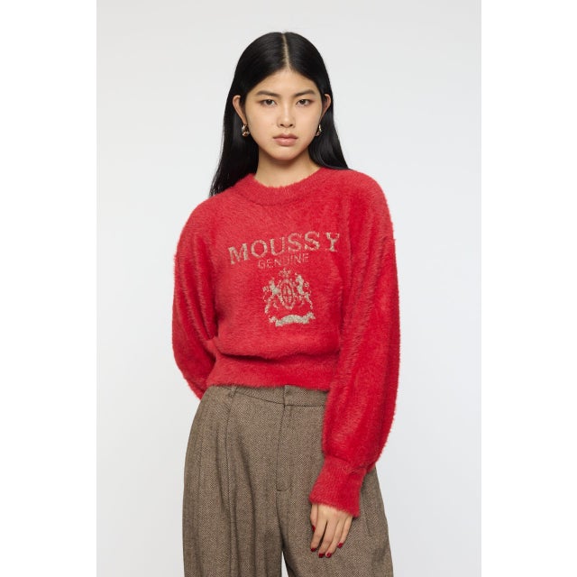 FLUFFY KNIT トップス RED