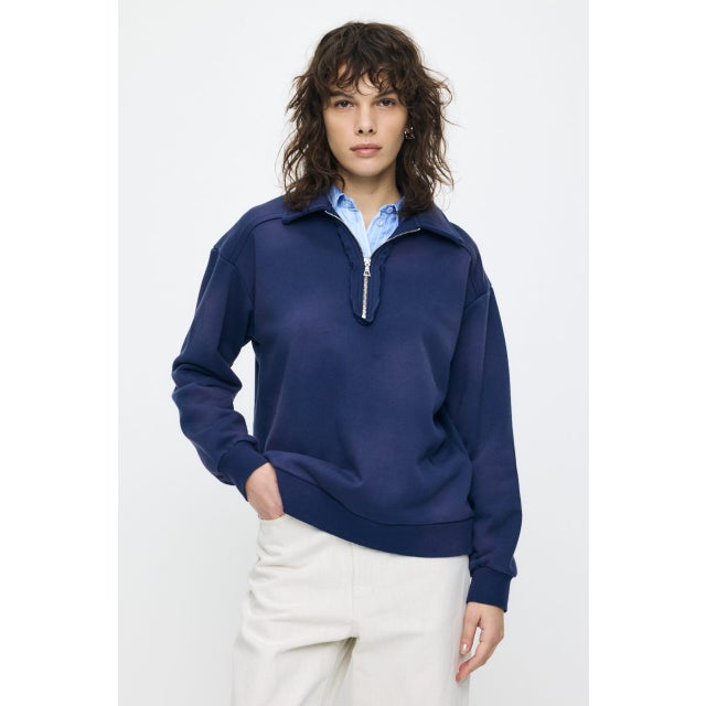HALF ZIP SWEAT POLO プルオーバー NVY