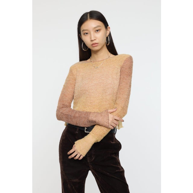 GRADATION CROPPED KNIT トップス BEG