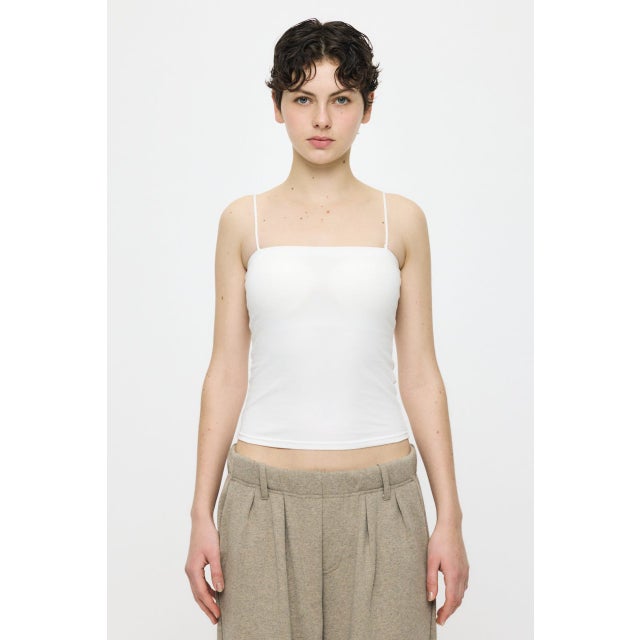SQUARE NECK BARE キャミトップス WHT