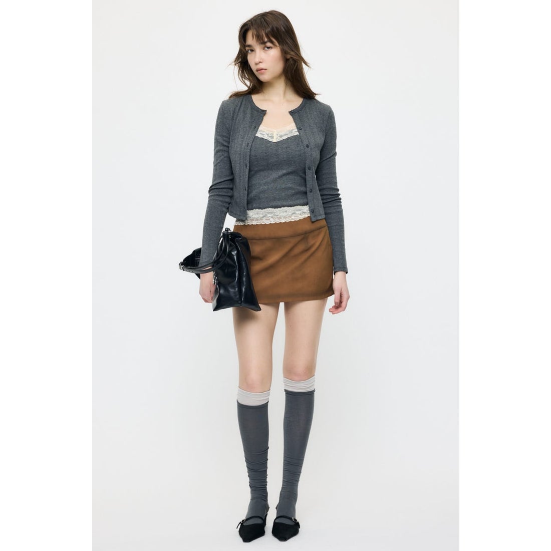 マウジー MOUSSY LACY CAMI AND カーディガン （T.GRY