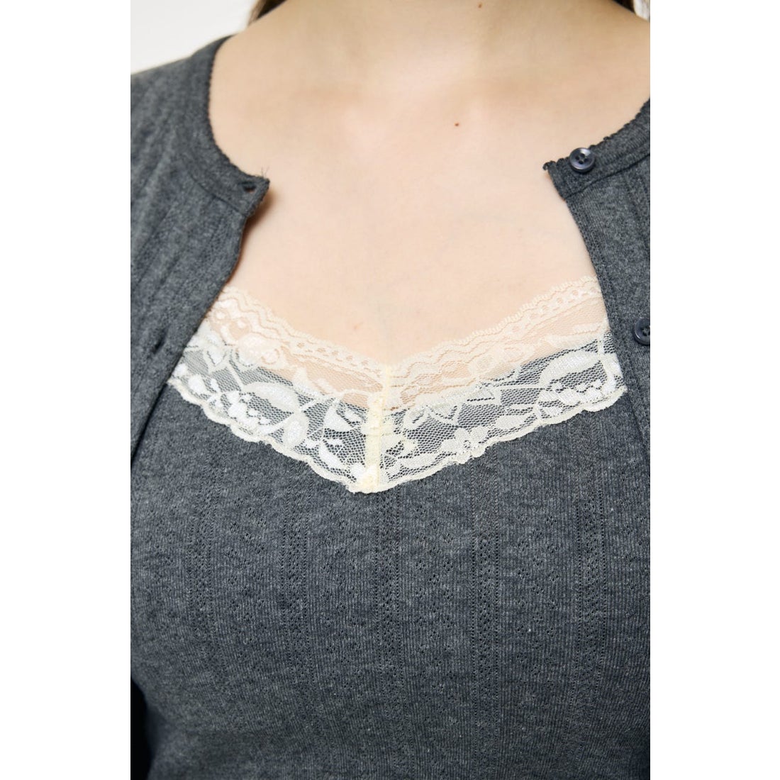 マウジー MOUSSY LACY CAMI AND カーディガン （T.GRY