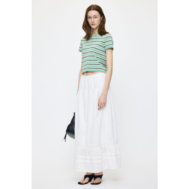 PIN TUCK MAXI スカート WHT