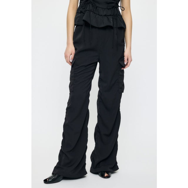 SATIN CARGO パンツ BLK