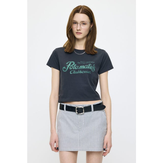 NOSTALGIC LETTERED TEE L/BLK1