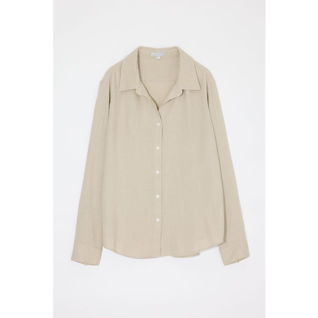 LINEN BLEND BASIC シャツ BEG