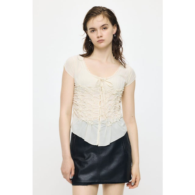 RANDOM SHIRRING トップス O/WHT1