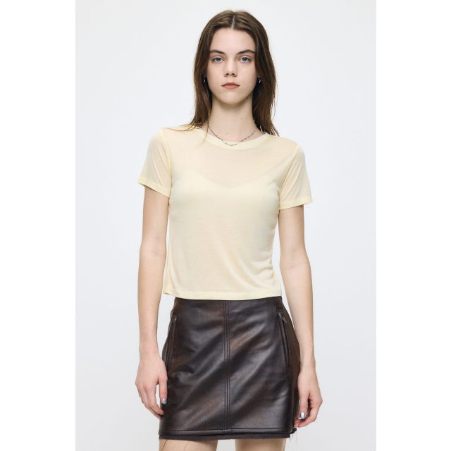 SHEER BASIC TEE L/YEL1