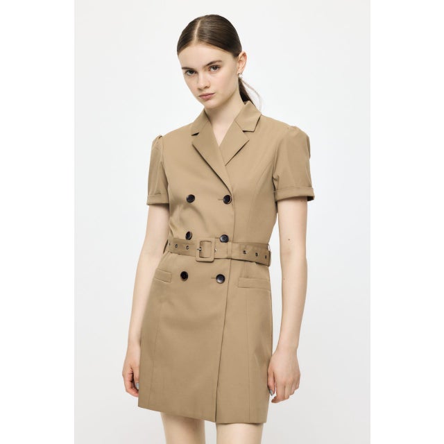 DOUBLE BREASTED BLAZER MINI ワンピース BEG