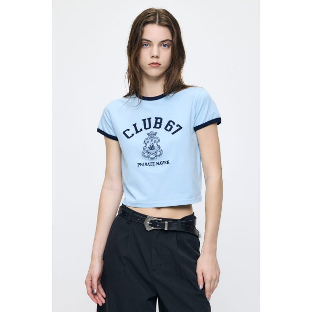 CLUB 67 RINGER TEE L/BLU1