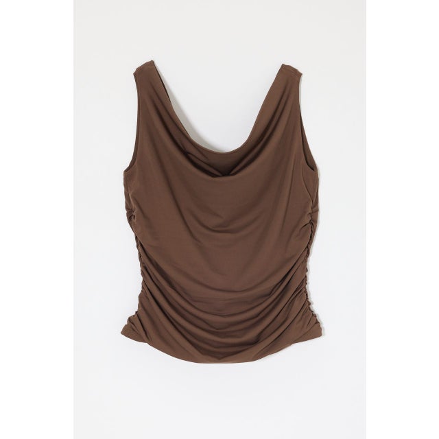 WAIST GATHER DRAPE トップス BRN