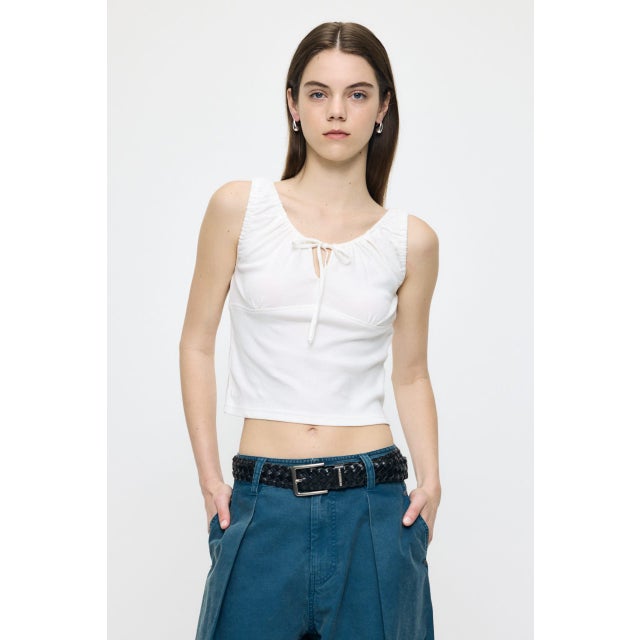 GATHER SLEEVELESS トップス WHT