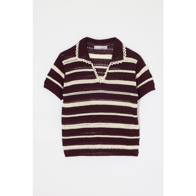 CROCHET LIKE POLO トップス 柄BRD5