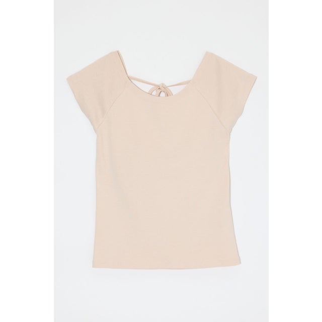 BACK OPEN SHORT SLEEVE TEE PNK