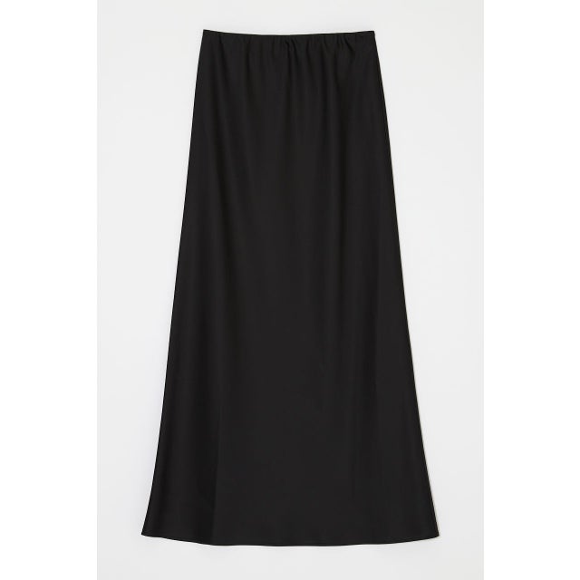 SATIN LONG スカート BLK