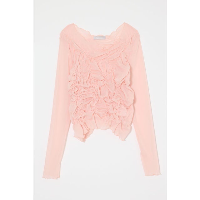 SHIRRING SHEER L/S Tシャツ PNK