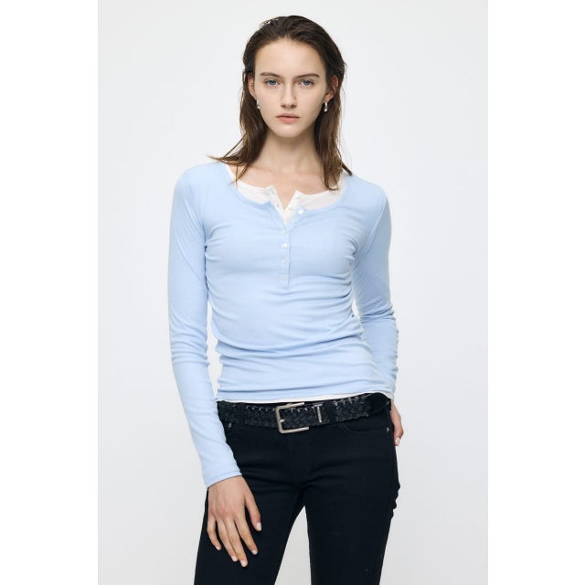 ES HENRY NECK トップス L/BLU1