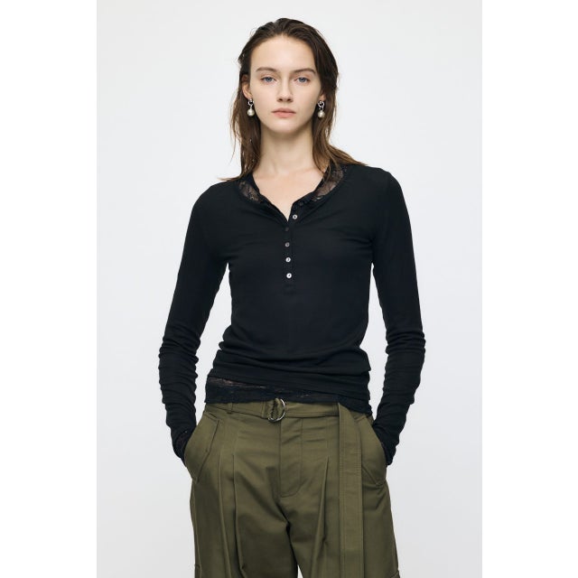 ES HENRY NECK トップス BLK