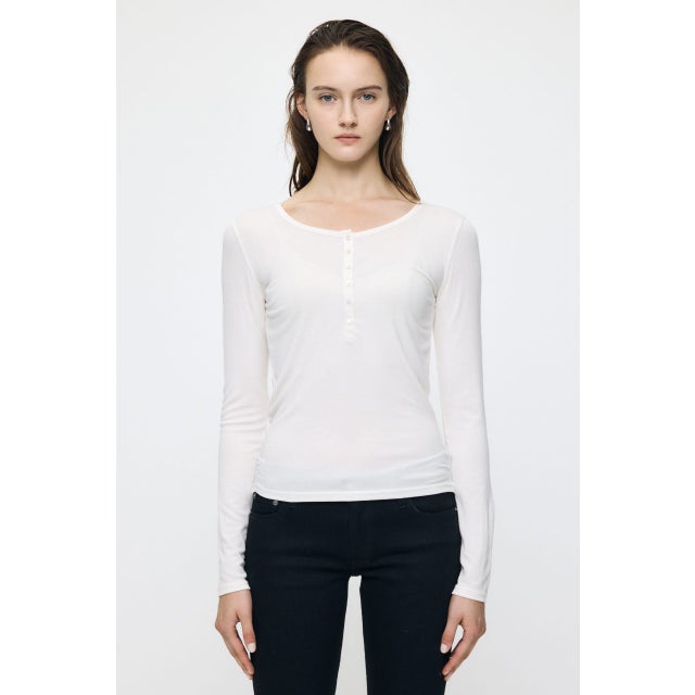 ES HENRY NECK トップス O/WHT1