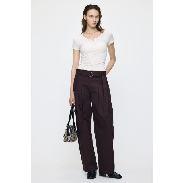 BELTED CARGO パンツ BRN