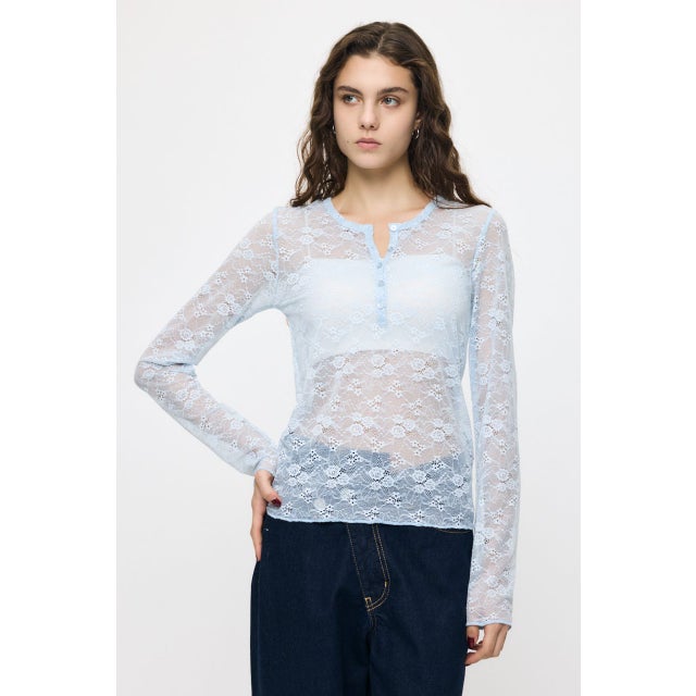 ES HENRY NECK レーストップス L/BLU1