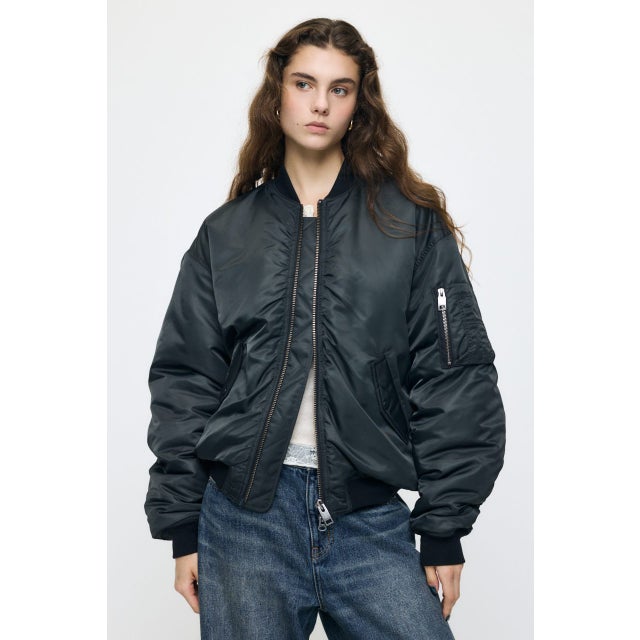 GATHER NYLON MA-1 L/BLK1