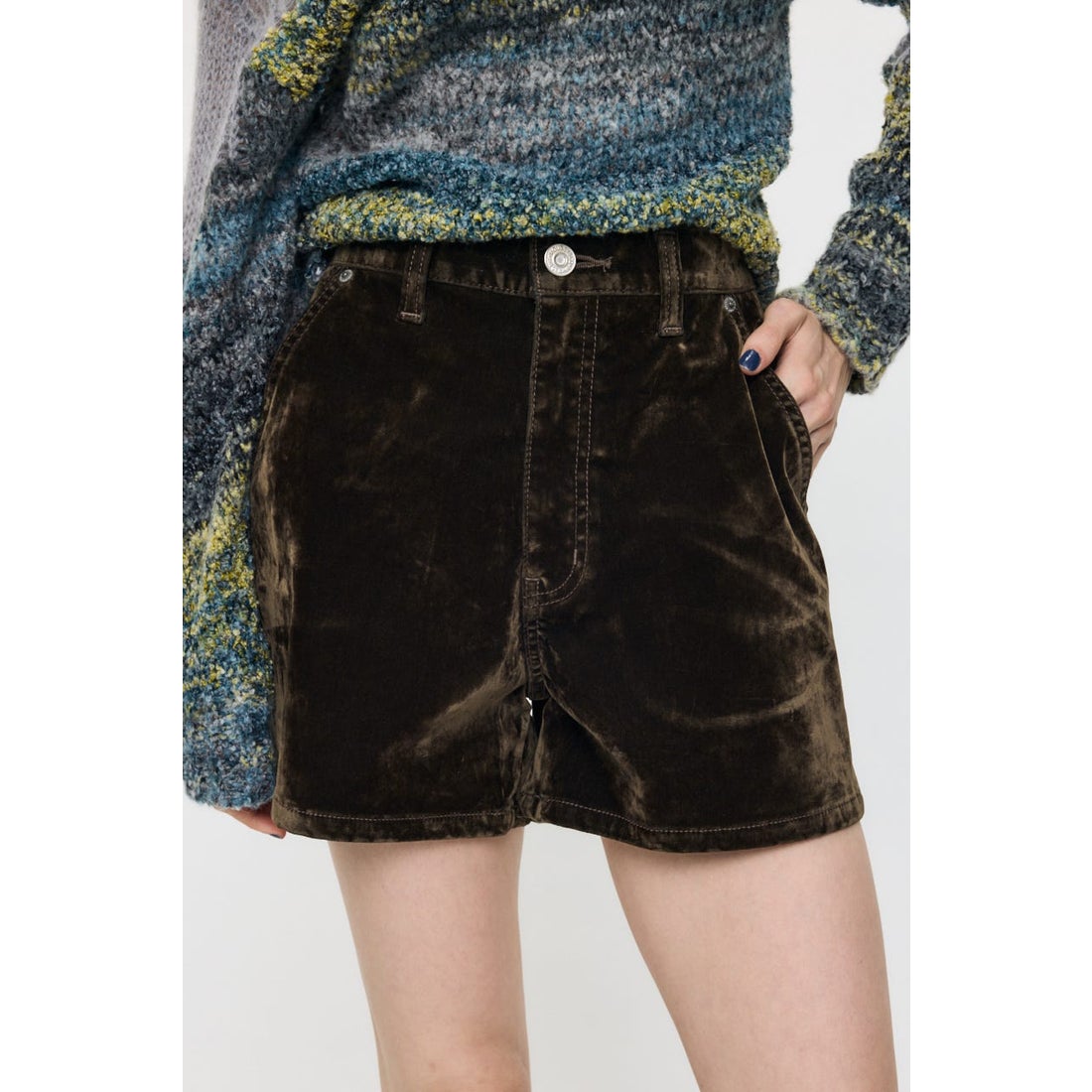 マウジー MOUSSY VELVET MICRO ショーツ （BLK） - ファッション通販