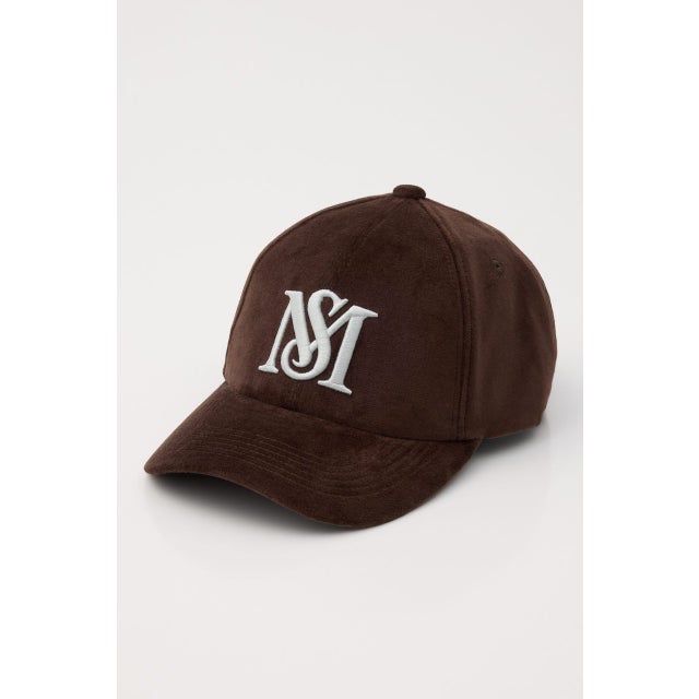 VELOUR LOGO キャップ BRN