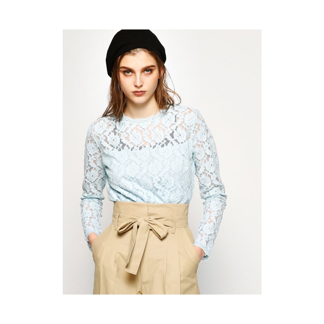 MOUSSY moussy LACELAYEREDトップス ライトピンク -ファッション通販 