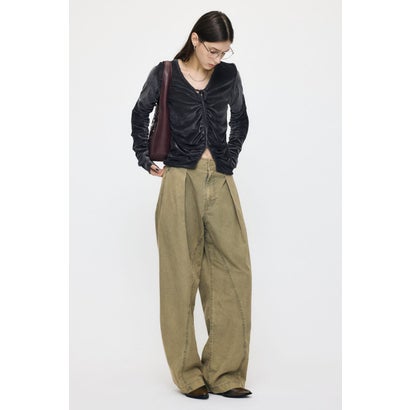 CURVE LINE TUCK パンツ KHA｜詳細画像