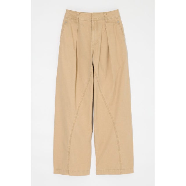 CURVE LINE TUCK パンツ BEG