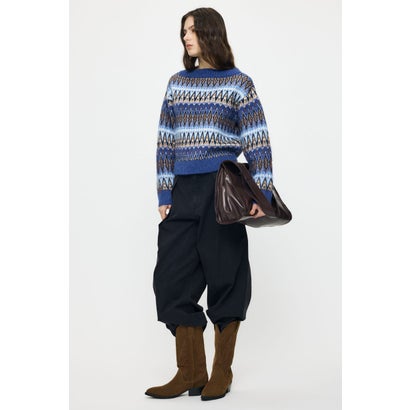 CURVE LINE TUCK パンツ L/BLK1｜詳細画像