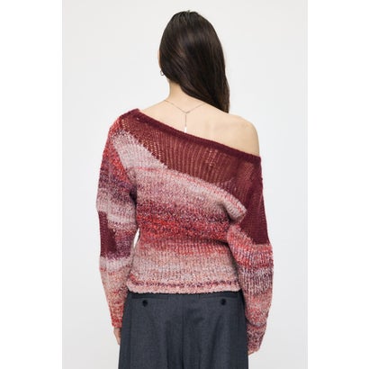 MIXED YARN SHEER COMBI ニット GRY｜詳細画像