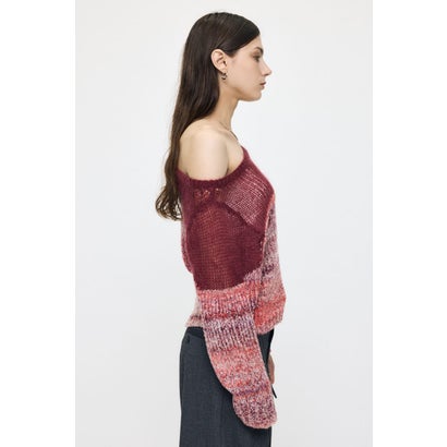 MIXED YARN SHEER COMBI ニット GRY｜詳細画像