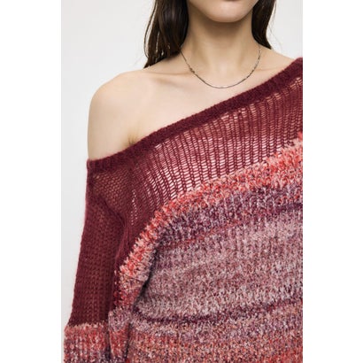 MIXED YARN SHEER COMBI ニット GRY｜詳細画像