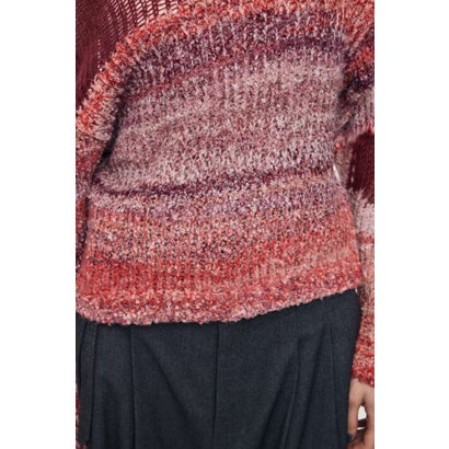 MIXED YARN SHEER COMBI ニット GRY｜詳細画像