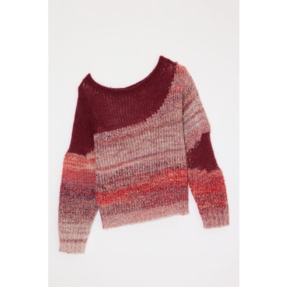 MIXED YARN SHEER COMBI ニット GRY｜詳細画像