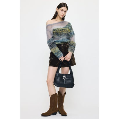 MIXED YARN SHEER COMBI ニット GRY｜詳細画像