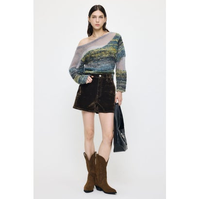 MIXED YARN SHEER COMBI ニット GRY｜詳細画像