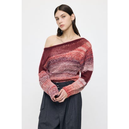 MIXED YARN SHEER COMBI ニット GRY｜詳細画像