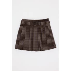 BELTED PLEATS MINI スカート 柄BRN5