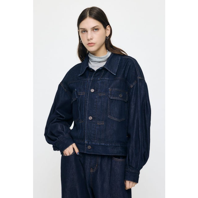 GATHER HEM DENIM ジャケット One Wash1