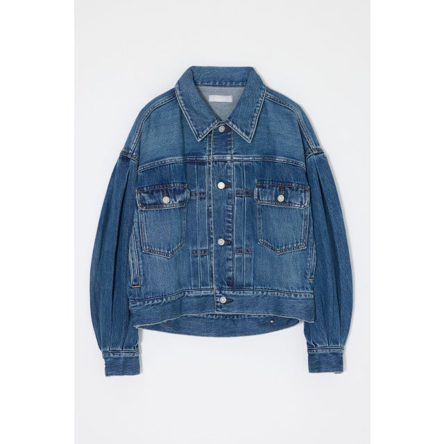GATHER HEM DENIM ジャケット BLU